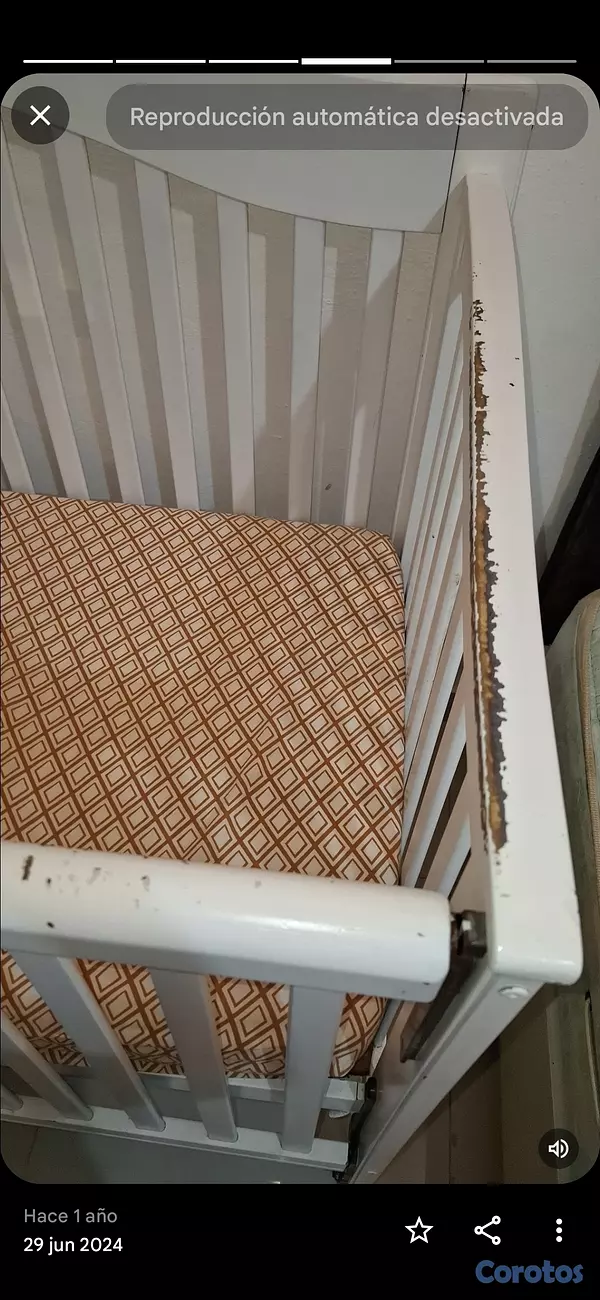 muebles - Vendo Cuna de Bebe color blanca *usada 4