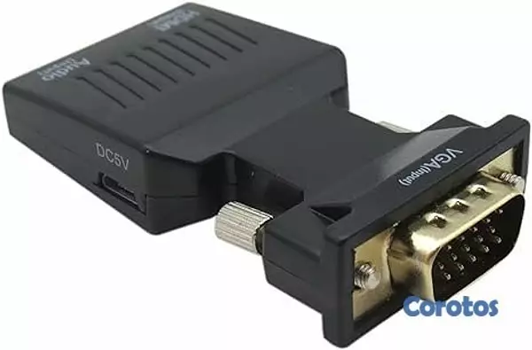 accesorios para electronica - Adaptador VGA a HDMI Full HD 1080P audio video con 3