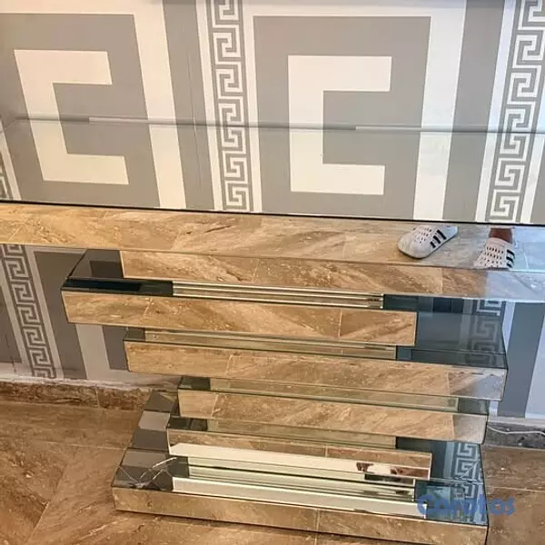 decoración y accesorios - Credenza de Cristal con Espejo de Cristal 4