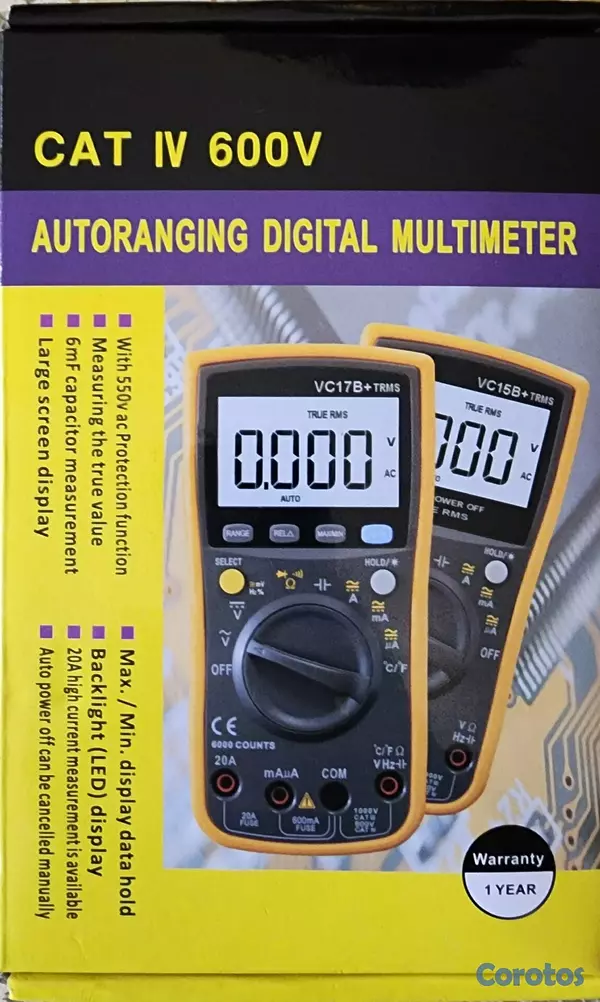 equipos profesionales - Tester Zotek multimeter digital con auto range cat 2