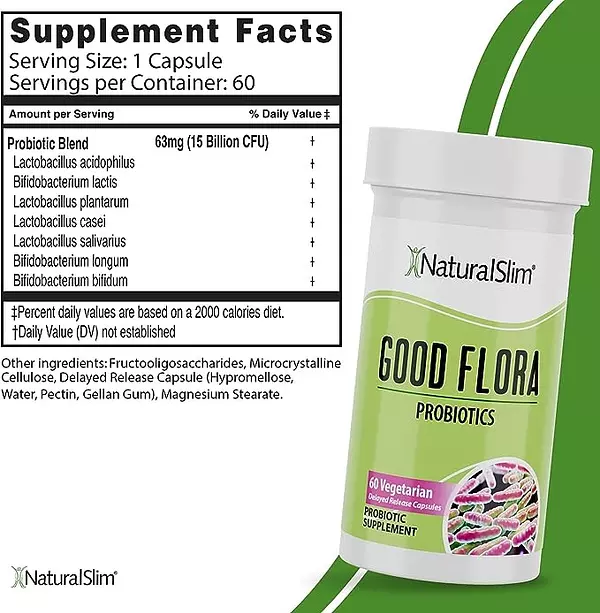 Salud y Equipamiento Médico - Naturalslim Good Flora Suplemento Probióticos 60 Cápsulas 2