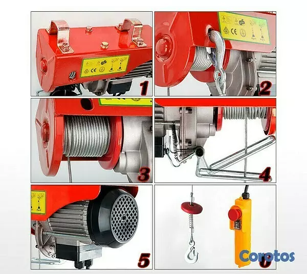 equipos profesionales - Gancho electrico de polea hidraulica winche Cabrestante grua balanza de 300KG 4