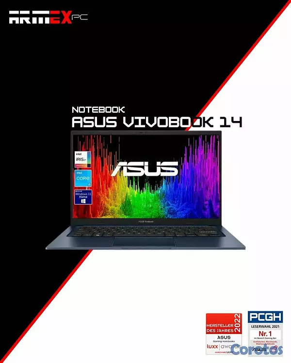 computadoras y laptops - ASUS Vivobook 14” i3 12th Gen 8GB RAM SSD Rápida y 1