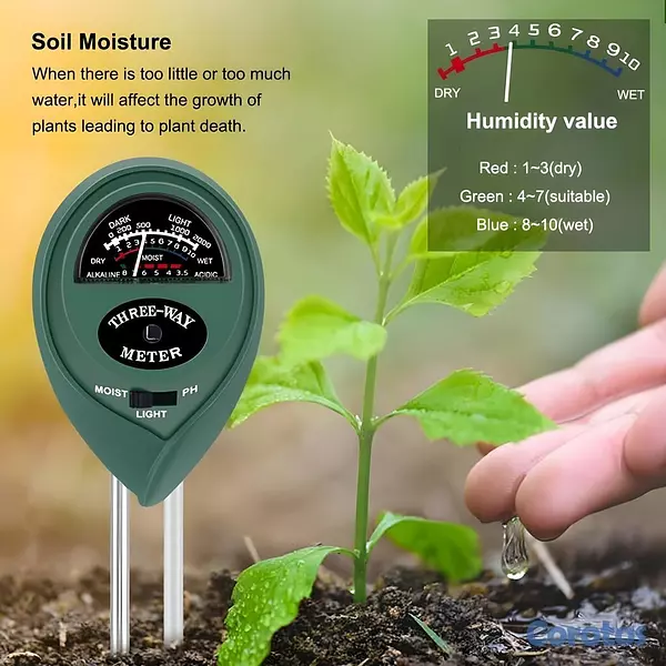 herramientas, jardines y exterior - Medidor de Suelo 3 en 1 PH - Humedad y Luz – Tester para Jardín, Plantas  Césped 2