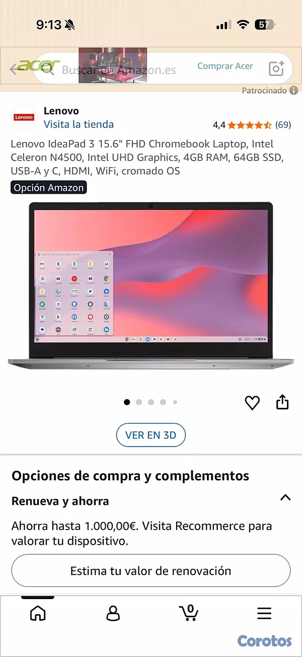 computadoras y laptops - Lenovo buen estado poco uso 2