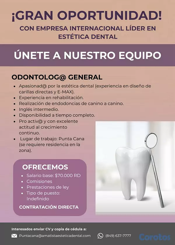 empleos disponibles - ODONTOLOGO/A GENERAL