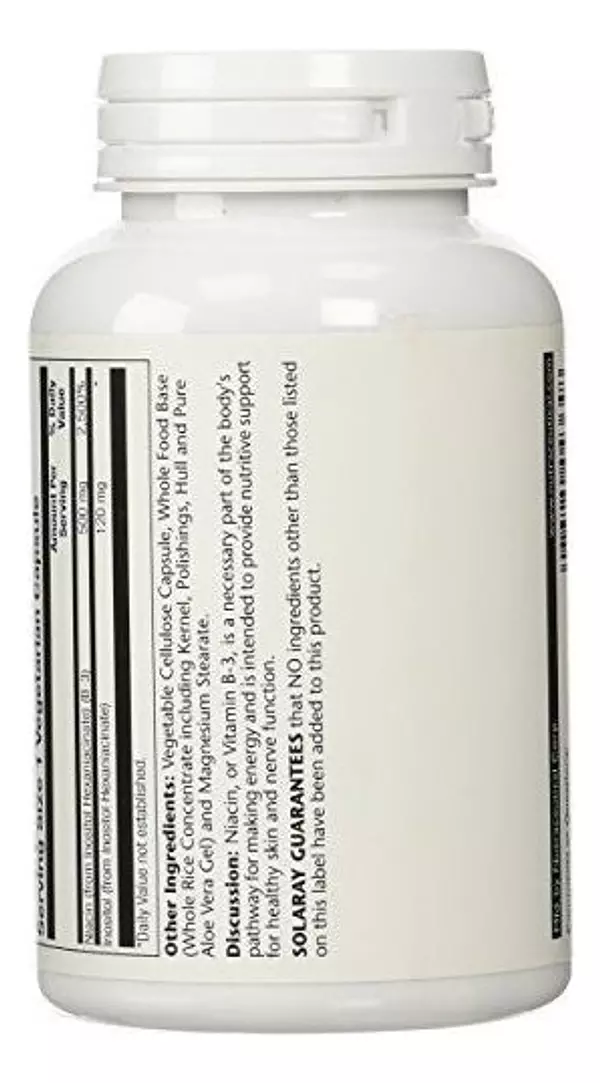 Salud y Equipamiento Médico - Solaray Niacin No Flush Capsules 500 Mg 100 Count 3
