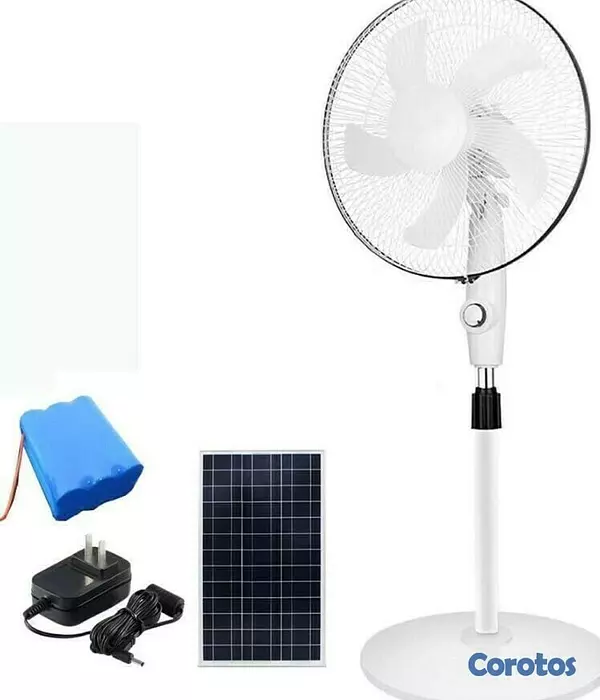 aires acondicionados y abanicos - Abanico solar recargable de pedestal 16 pulgadas con 3 velocidades SLP-1 3