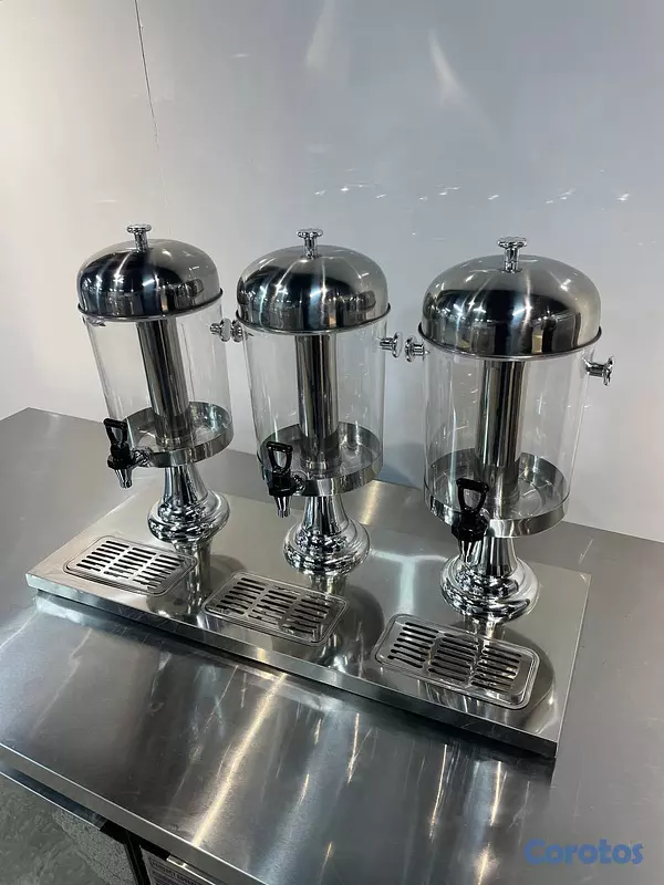equipos profesionales - Dispensadora de jugo de 3 tanques jugo leche choco 4