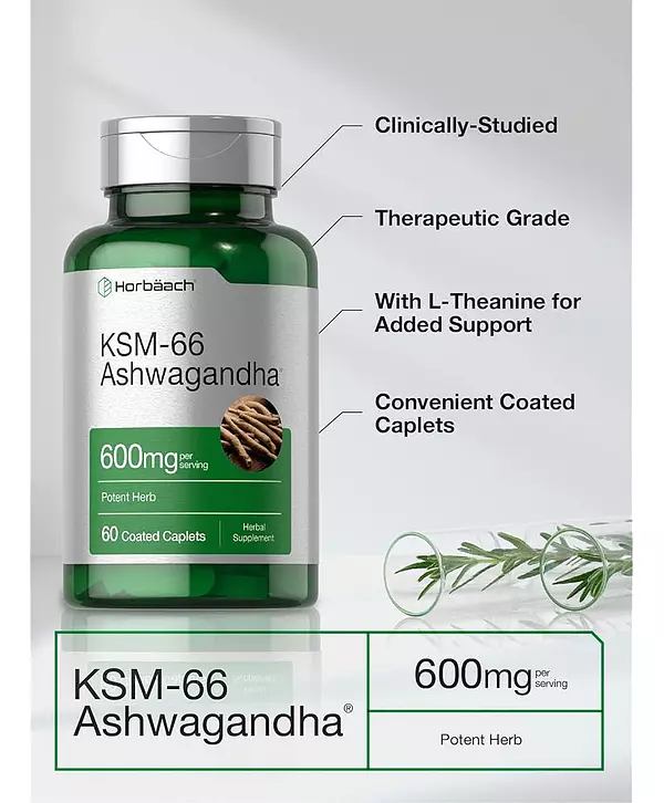 Salud y Equipamiento Médico - Ksm-66 Ashwagandha 600mg | 60 Comprimidos | Con L-teanina | 3