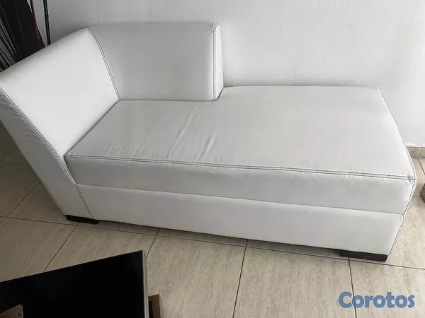 muebles y colchones - Sofá Chaise Blanco 3