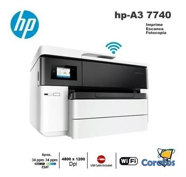 impresoras y scanners - Multifuncional HP IMPRESION HASTA  TAMAÑO 11X 17 PULGADAS OfficeJet 7740 2