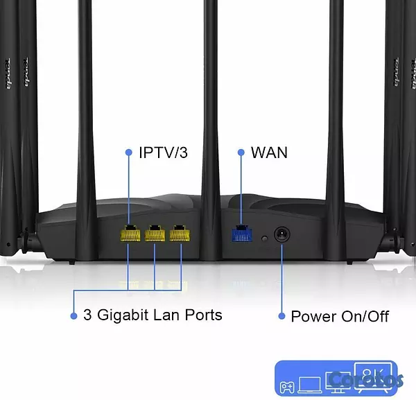 computadoras y laptops - ROUTER WIRELESS TENDA AC23, 2033MBPS, WIFI GIGABIT, DOBLE BANDA, 1 PUERTO WAN 2