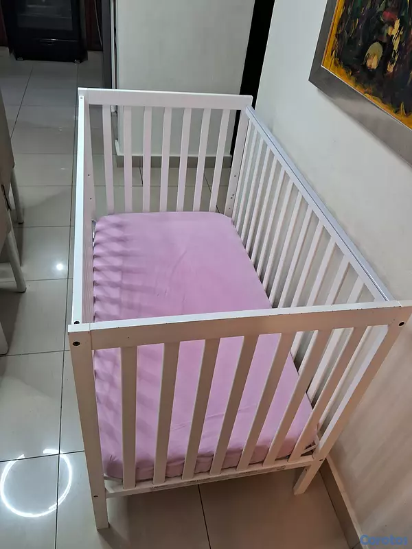 muebles - cuna en color blanco con poco uso,  3