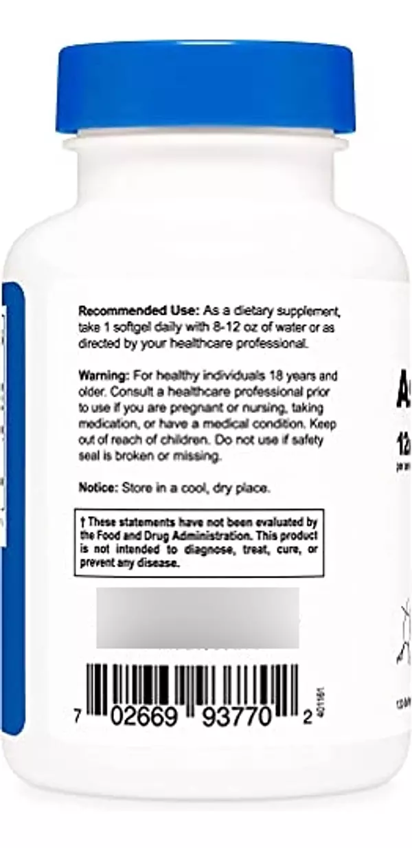 Salud y Equipamiento Médico - Astaxantina 12mg 120 Cap Nutricost 2