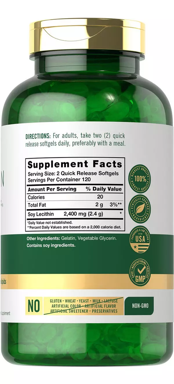 Salud y Equipamiento Médico - Lecitina De Carlyle 2400mg | 240 Capsulas De Gelatina Blanda 2