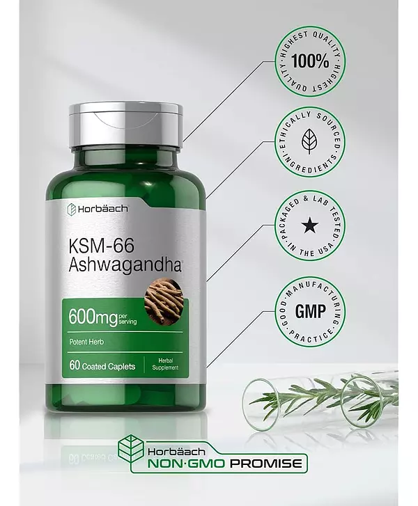 Salud y Equipamiento Médico - Ksm-66 Ashwagandha 600mg | 60 Comprimidos | Con L-teanina | 4