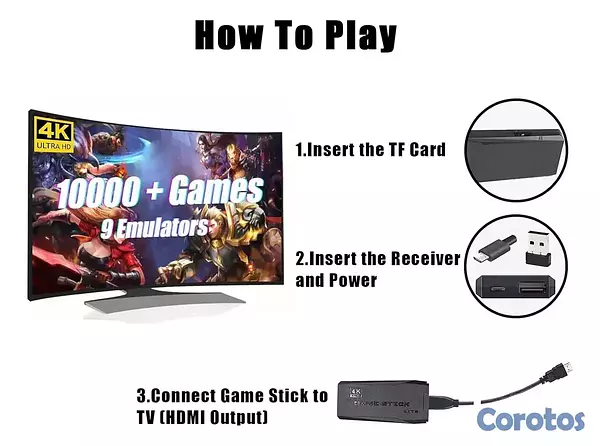 consolas y videojuegos - Gamestick 64GB – Consola Retro Plug & Play 4