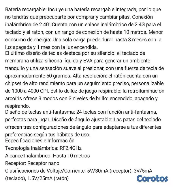 computadoras y laptops - Teclado y ratón membrana ROG de 2 piezas, cableado, iluminación de arcoíris 7