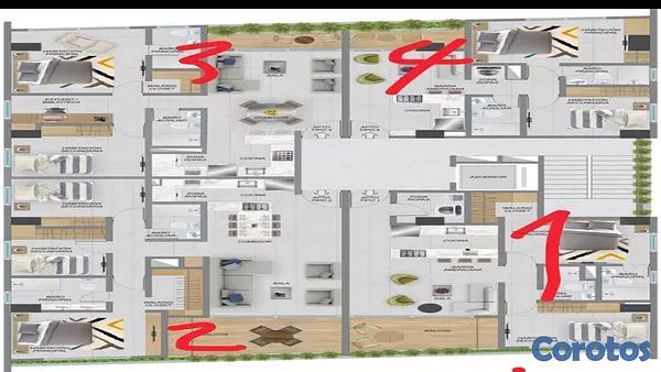 apartamentos - En Venta Apartamentos de 2 habitaciones en los Restauradores 4