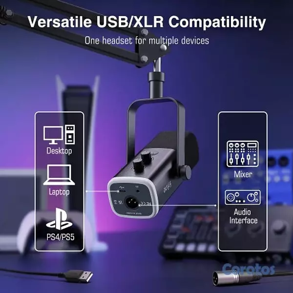 camaras y audio - Micrófono Fifine Ampligame  XLR/USB AM8t 5