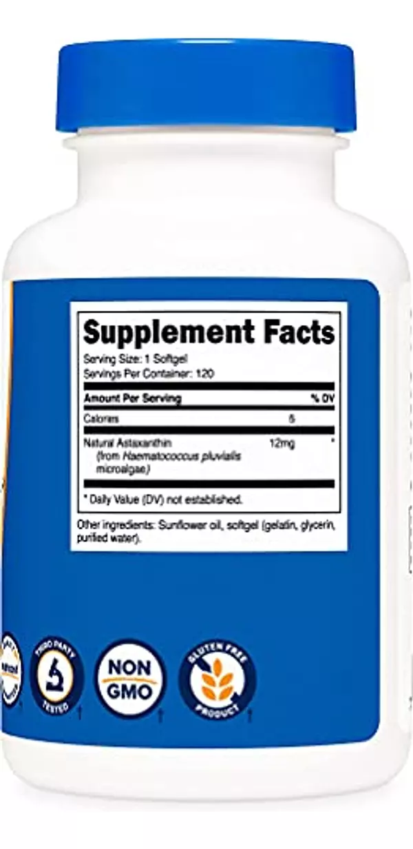 Salud y Equipamiento Médico - Astaxantina 12mg 120 Cap Nutricost 3