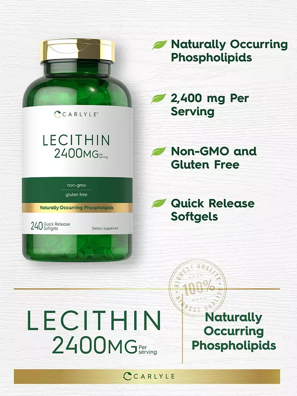 Salud y Equipamiento Médico - Lecitina De Carlyle 2400mg | 240 Capsulas De Gelatina Blanda 3