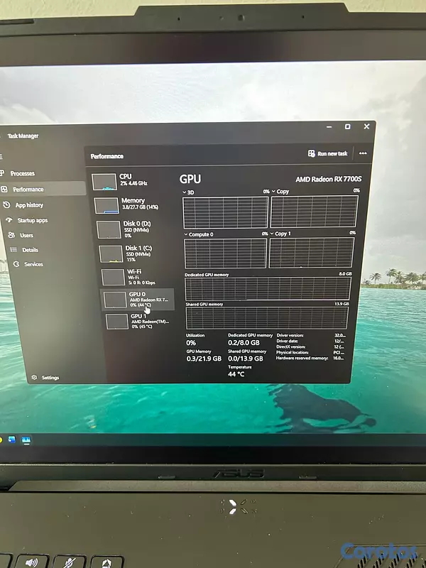 computadoras y laptops - Laptop gaming, Asus TUF A16, Ryzen 7 7735HS, RX 77 8