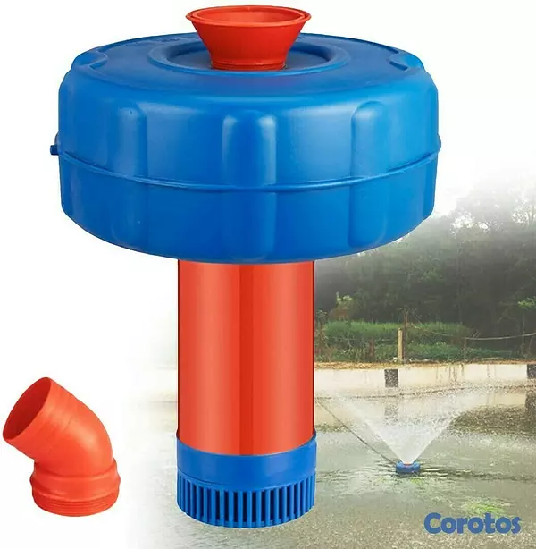 equipos profesionales - Aireador Estanque Peces Aire Libre Bomba Eléctrica Fuente Flotante piscicultura 6
