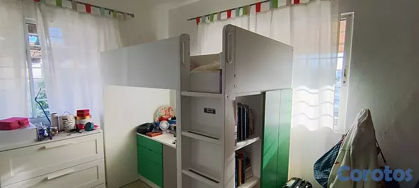 muebles y colchones - Cama juvenil con closet y escritorio ikea verde - Ver VIDEO 2