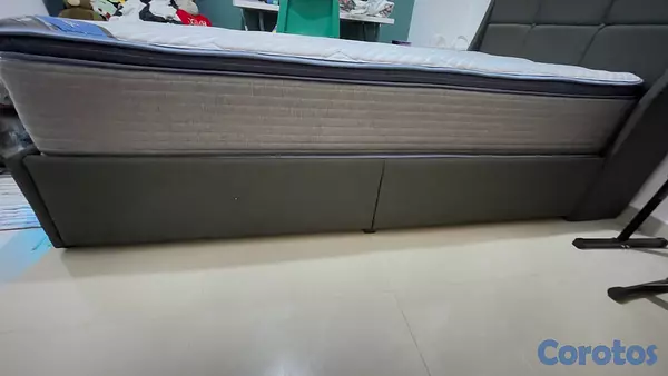 muebles y colchones - Rolanstar Armazón de cama tamaño twin con estación 4
