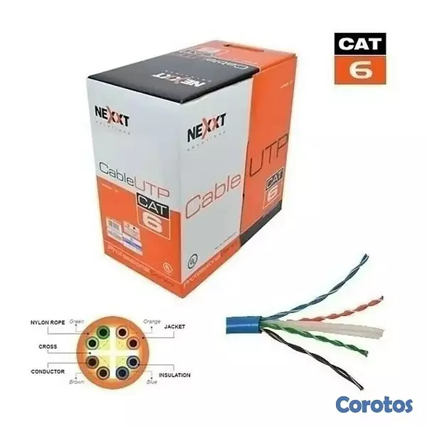 computadoras y laptops - CABLE UTP NEXXT, CAT6,BLINDADO, 1000 PIES, AZUL. REVESTIMIENTO TIPO CM