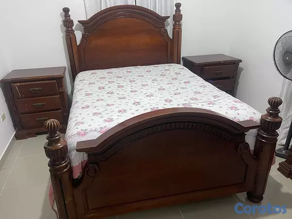 muebles y colchones - se venden un juego de habitación de caoba con todo y colchón  portopedico  3