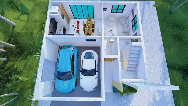 casas - Villas en Boca Chica de 3 niveles 3 habitaciones , 7