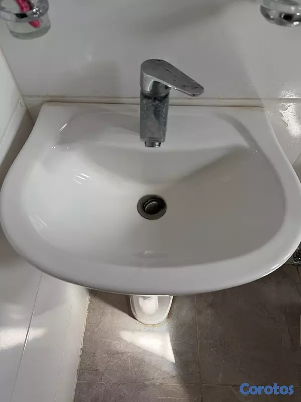 decoración y accesorios - Lavamano Blanco de baño con Espejo 3