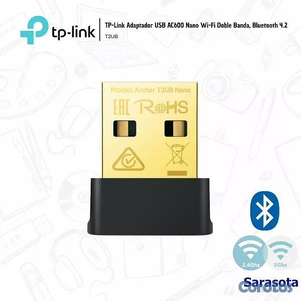 accesorios para electronica - TP-Link Adaptador WIFI USB Archer T2UB Nano + Blue 2