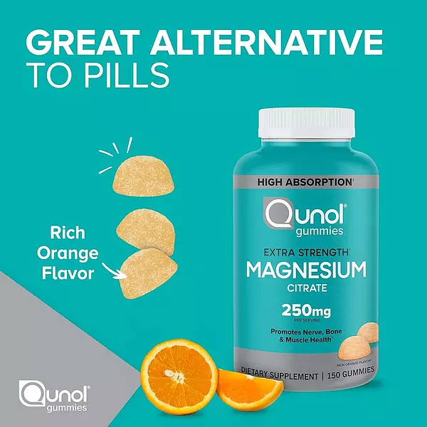 Salud y Equipamiento Médico - Gomitas De Citrato De Magnesio Qunol Para Adultos, 250 Mg Go 3
