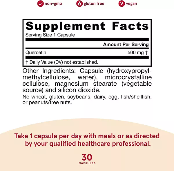 Salud y Equipamiento Médico - Quercetina 500mg 30cap Jarrow Formula 2