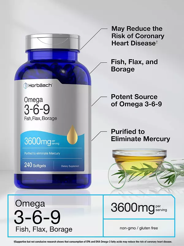 Salud y Equipamiento Médico - Triple Omega 3-6-9 240cap Horbaach 3