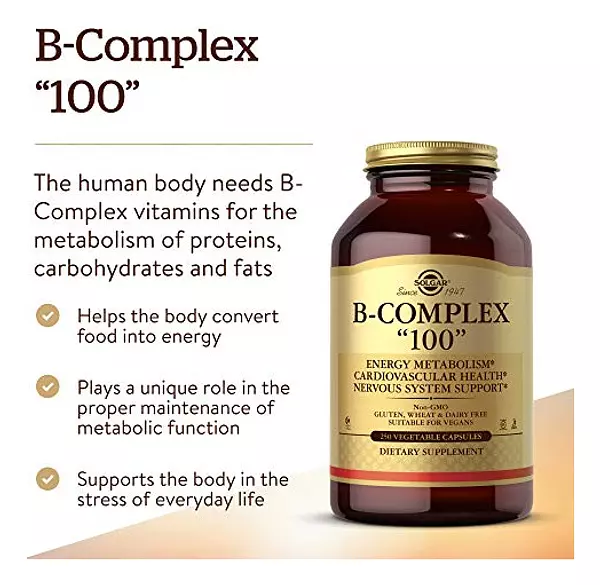 Salud y Equipamiento Médico - Solgar B-complex 250 Capsulas Promueve El Metabolismo 2