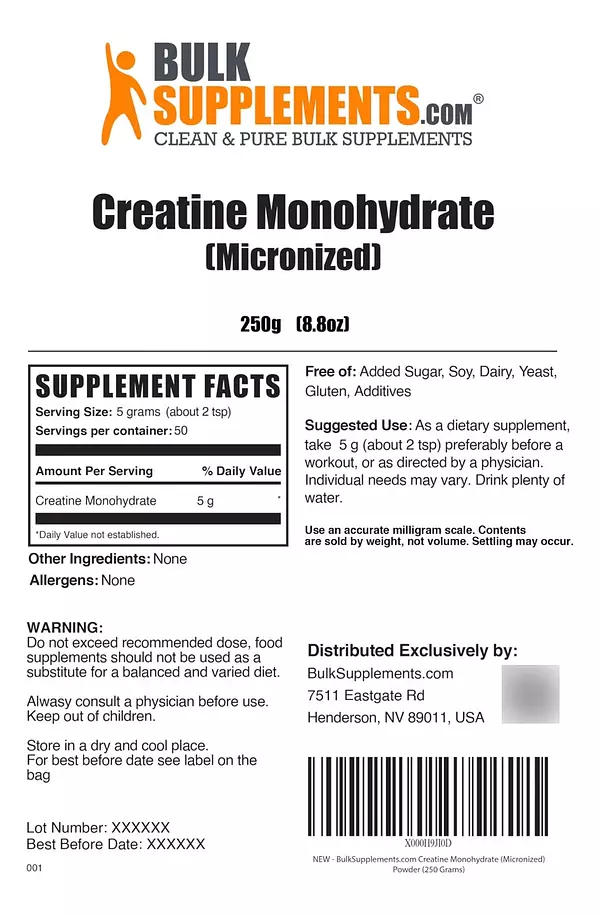 Salud y Equipamiento Médico - Creatina Monohidratada En Polvo 250gr 50 Servicios 2