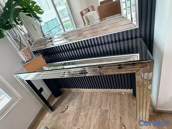 decoración y accesorios - Credenza de Cristal con Espejo de Cristal 4
