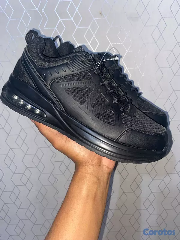 zapatos para hombre - Tenis negros cómodos tipo running – uso diario 6