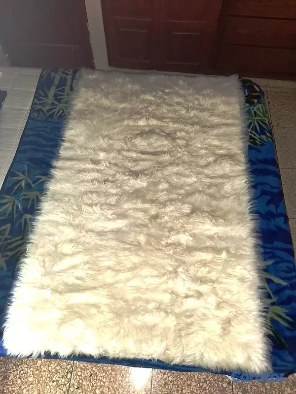 decoración y accesorios - ¡Suavidad de Lujo! Alfombra Puff Blanco Perla (5x3 3