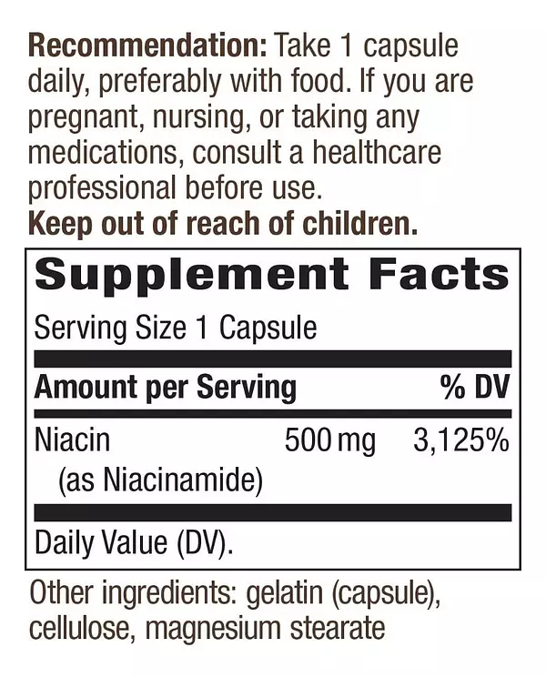 Salud y Equipamiento Médico - Niacinamida 100cap  Natures Way 2