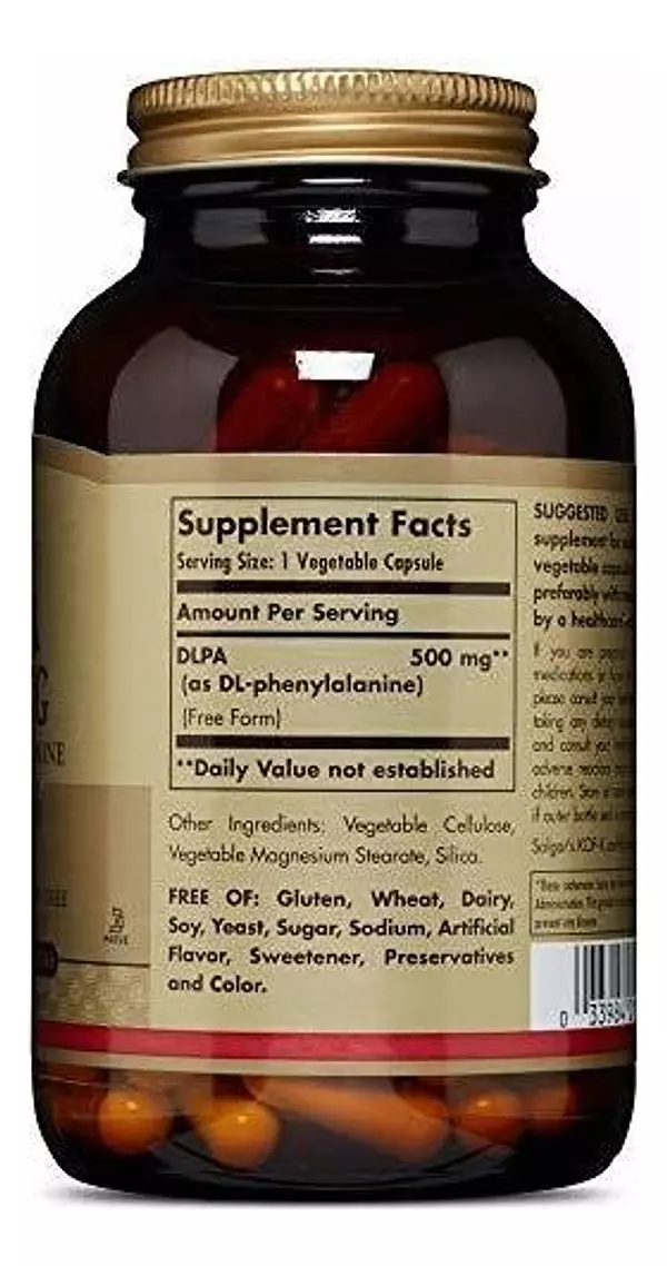 Salud y Equipamiento Médico - Solgar - Dlpa 500 Mg, 100 Capsulas Vegetales 2