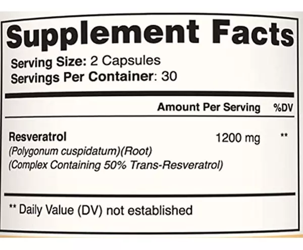 Salud y Equipamiento Médico - Resveratrol 100% Natural 60caps - - Unidad A $4515 2
