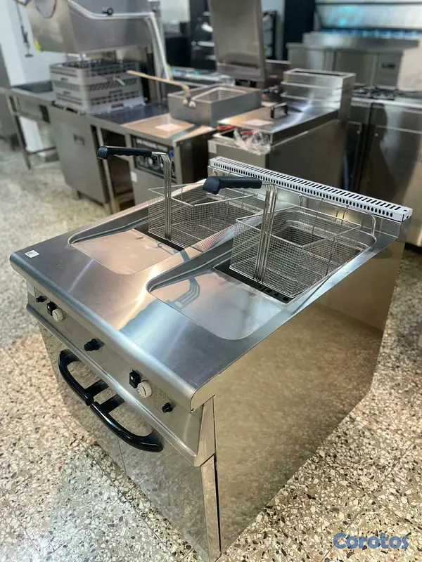 equipos profesionales - Freidora industrial de doble compartimiento de 40  10