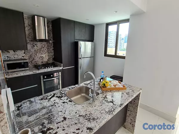 apartamentos - Apartamento en alquiler amueblado en Piantini, piscina, gimnasio. 3