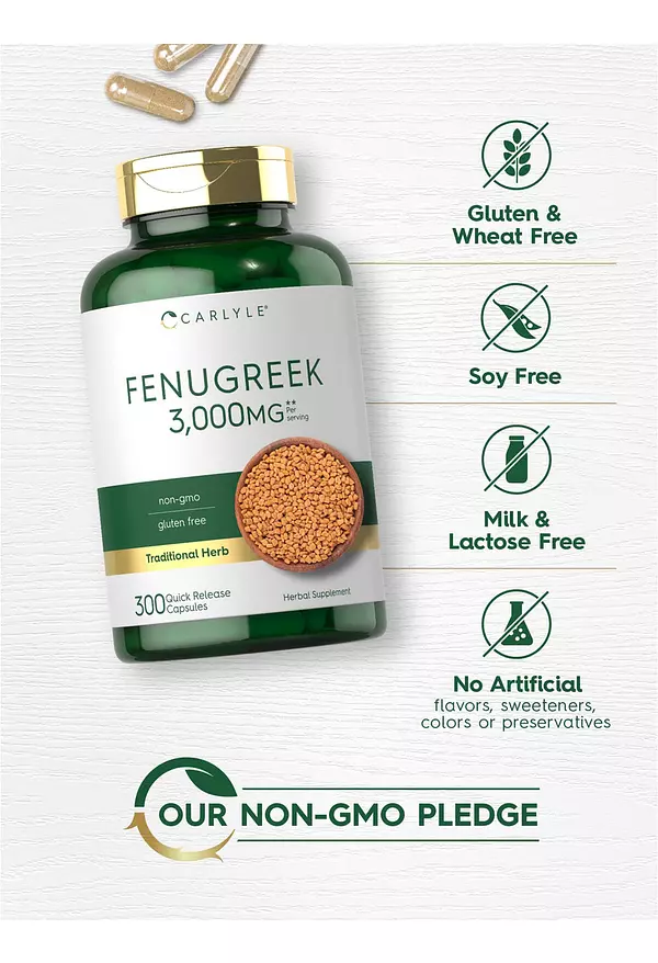 Salud y Equipamiento Médico - Semillas De Fenogreco 3000mg 300cap Carlyle 4